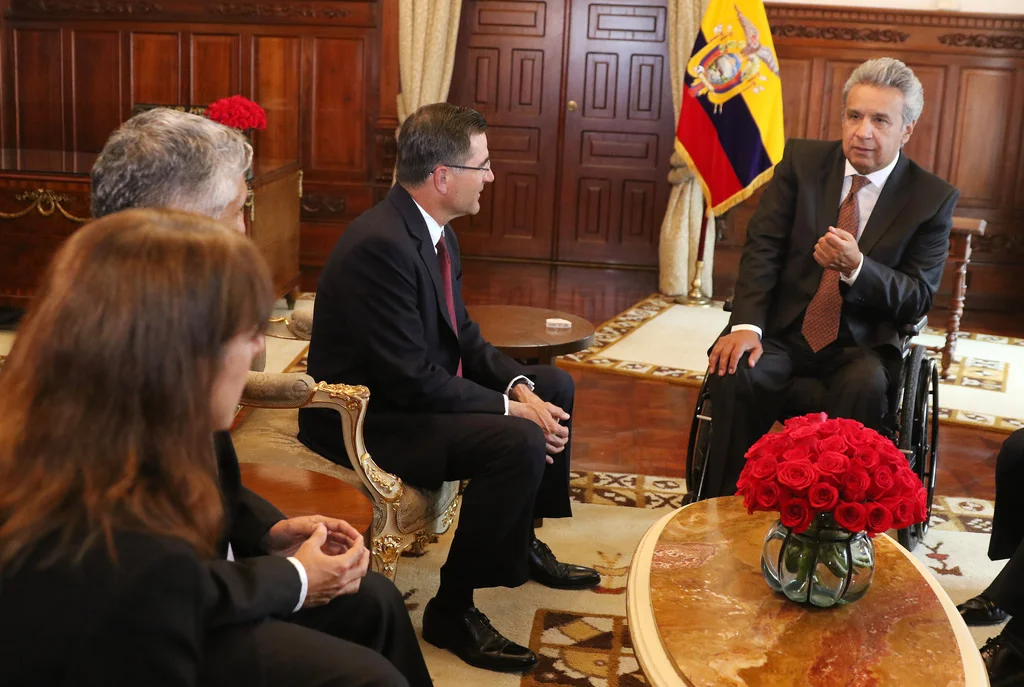 Ecuador's President Luis Moreno meeting with business