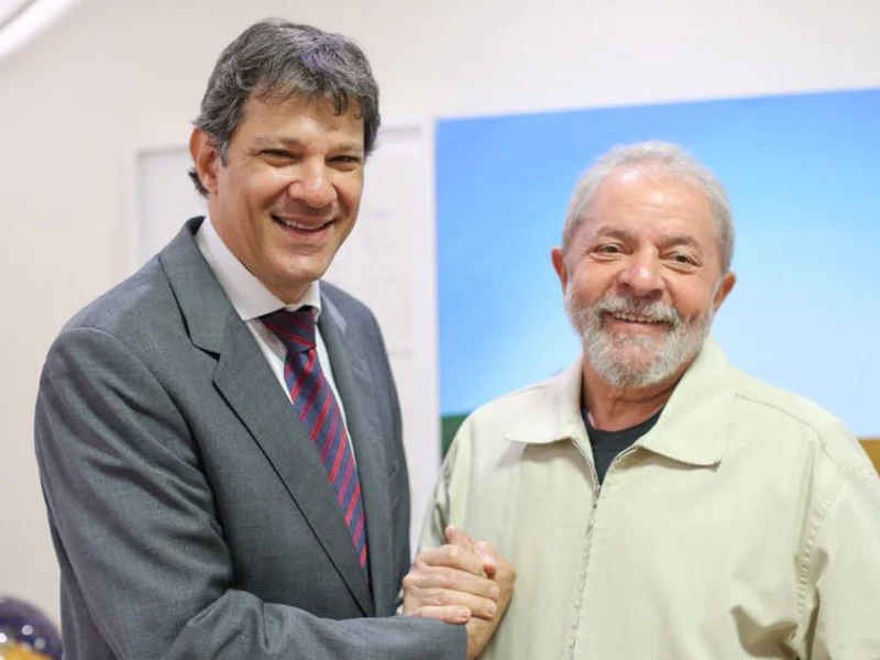 PT presidential candidate Fernando Haddad with former president Lula