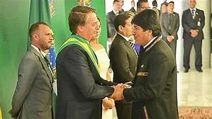 Presidents Bolsonaro (left) and Morales (right)