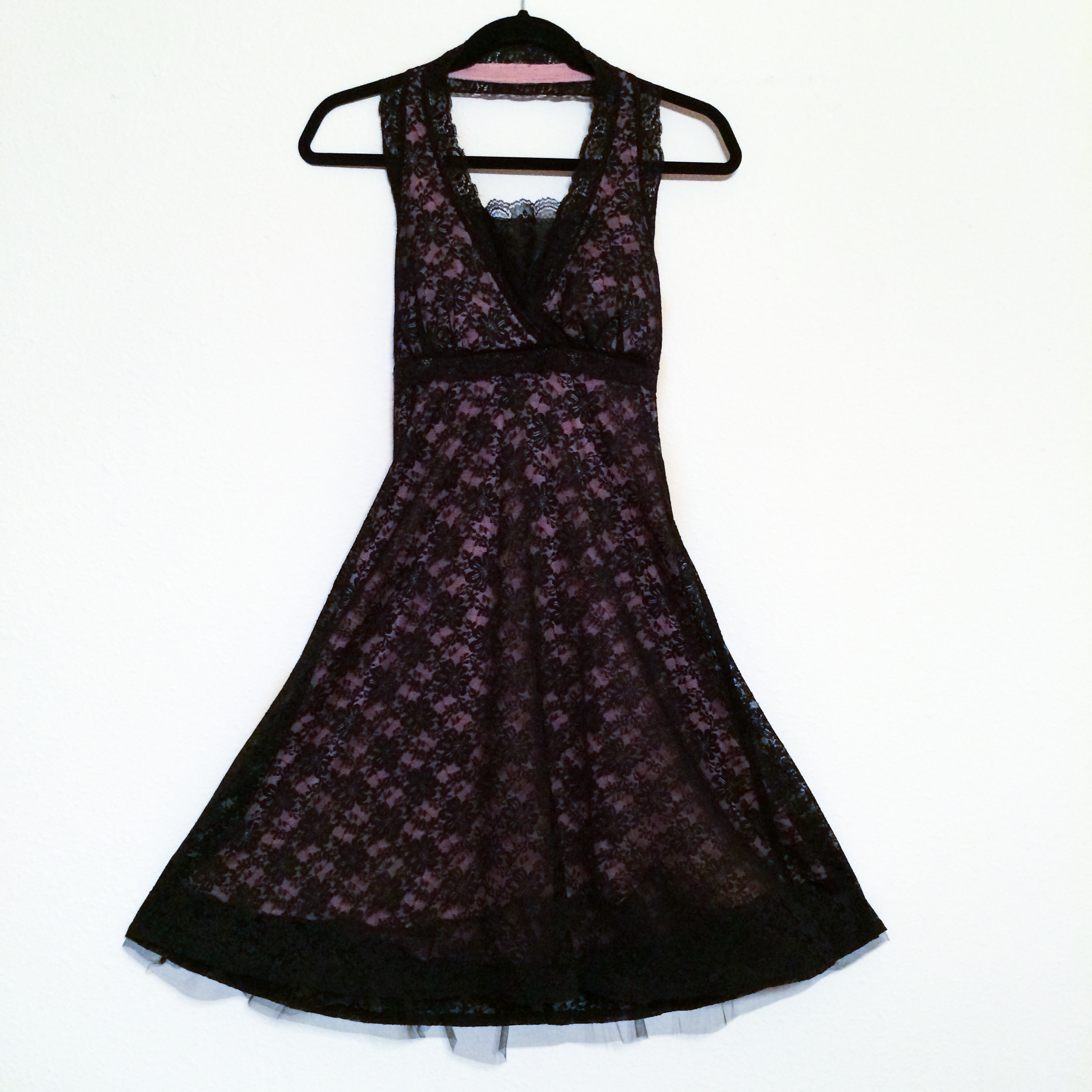 Dress - Black + Pink Lace