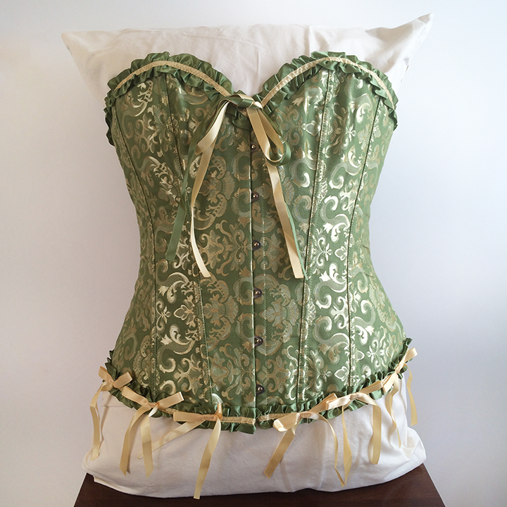 Corset - Green Brocade