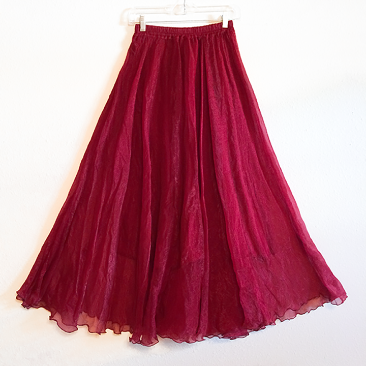Skirt - Burgundy Chiffon