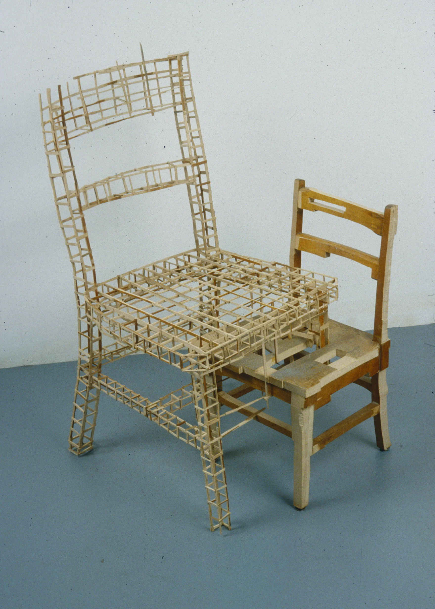 Untitled, 2006, wooden child's chair, glue