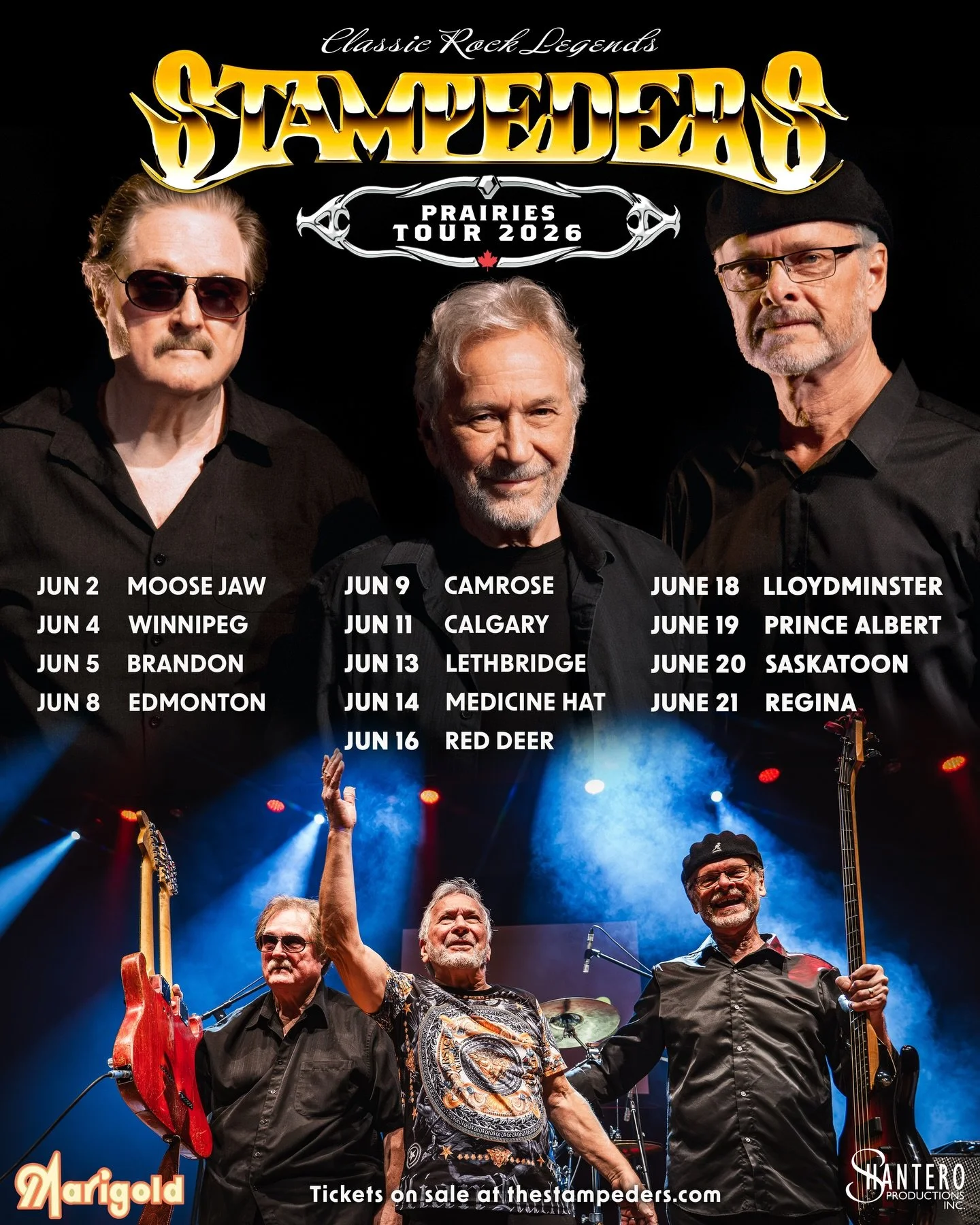 Prairie bound! The Stampeders are saddling up and bringing the classics across the Prairies in June 2026. See you down the trail! 🐎🎸🇨🇦

🎟 Tickets on sale now at thestampeders.com/tour

Photography by @bradakinnan 

📍Catch us in:
JUN 2 &bull; Mo