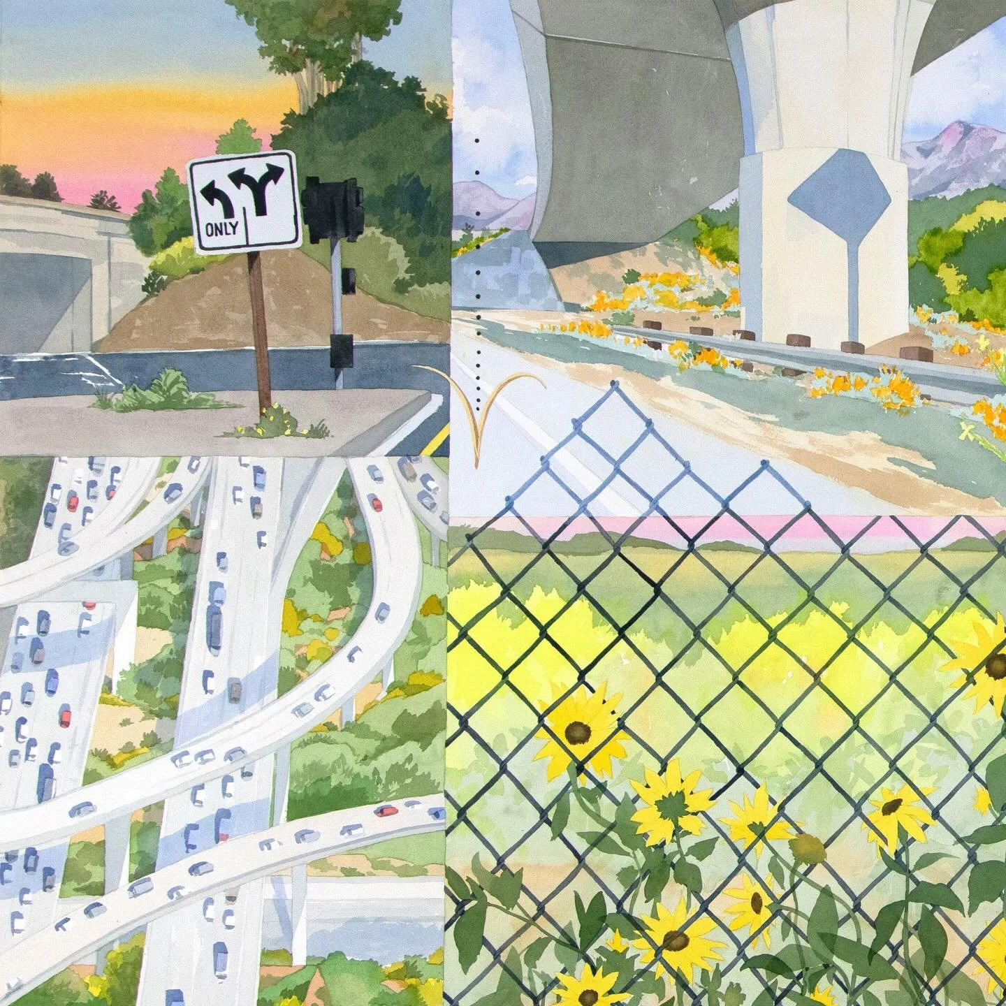 At the beginning of 2025, @lacountyarts asked if I would make a large painting to eventually be hung in a county building. &ldquo;Superbloom&rdquo; [3&rsquo; x 5&rsquo;, watercolor] is the painting I decided to create and the only painting I managed 