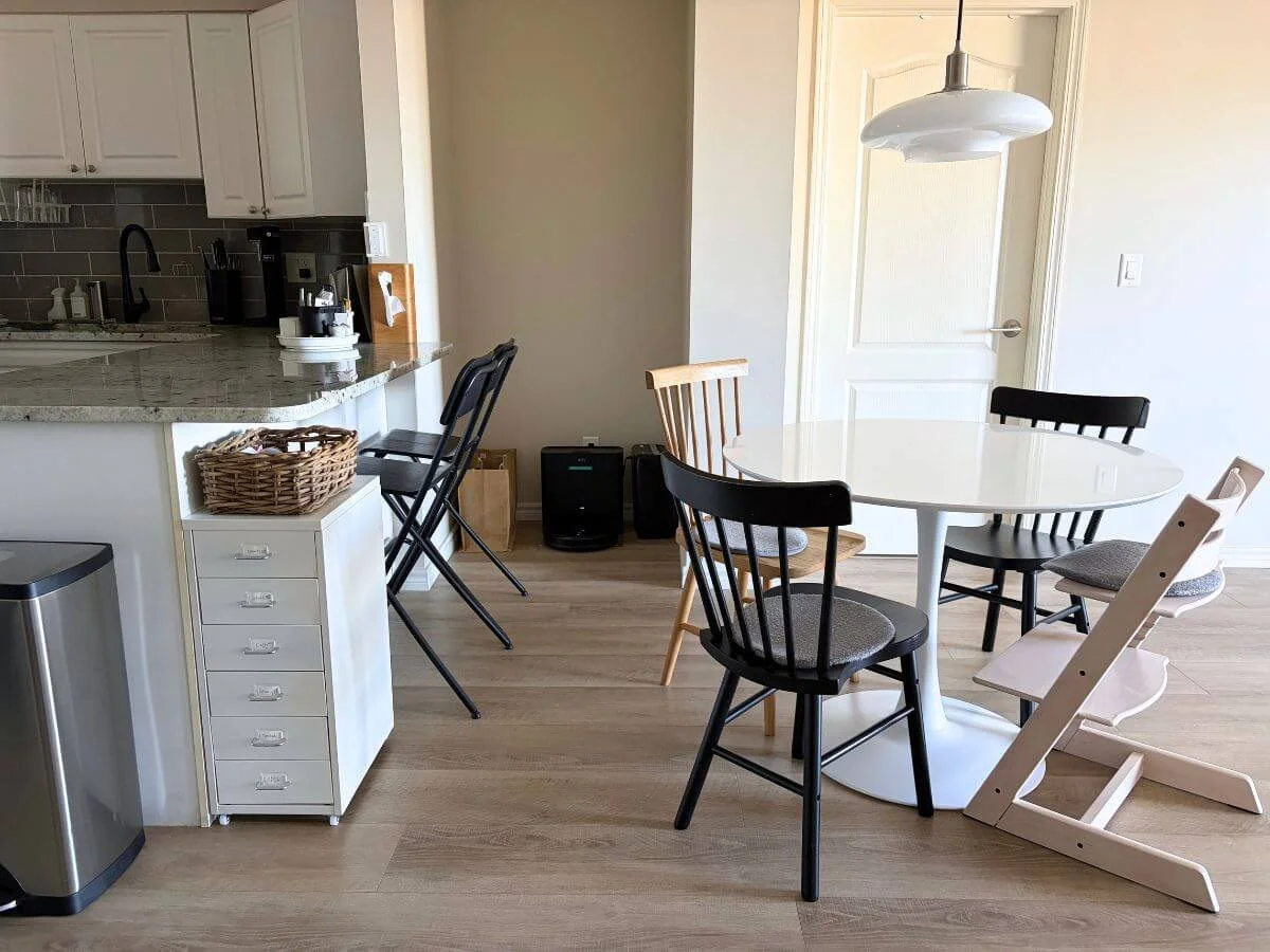 ダイニングテーブル上が散らかる問題、IKEA収納で解決！