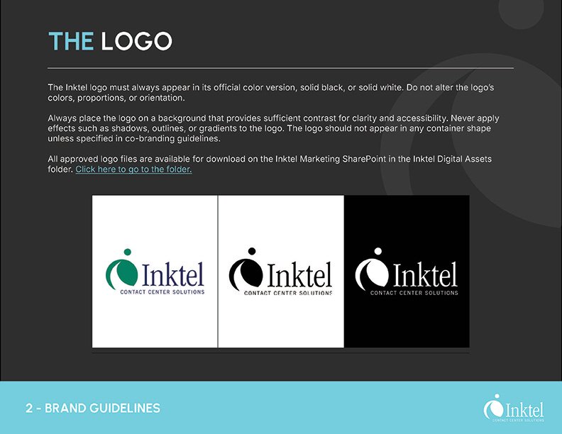 Francisco Anduiza, Jr., Inktel Brand Guidelines