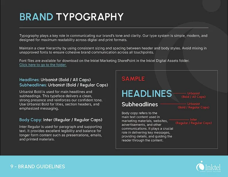 Francisco Anduiza, Jr., Inktel Brand Guidelines