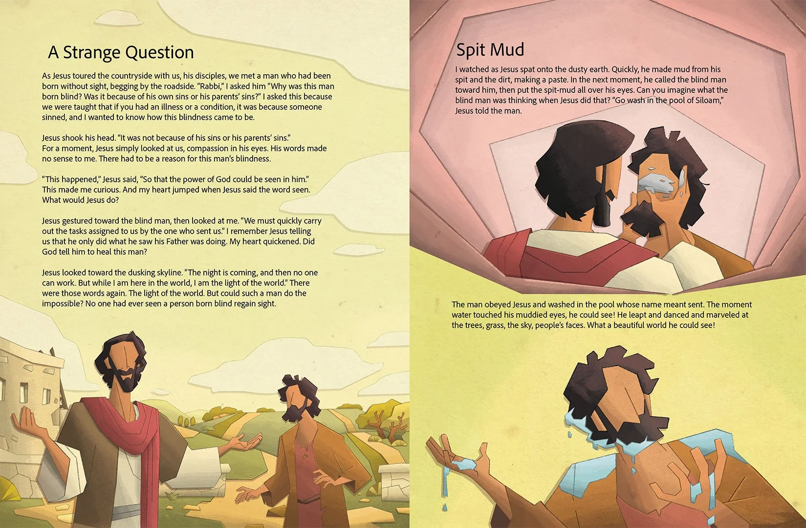 Children's Bible illustration colored by Francisco Anduiza, Jr. for publication.
