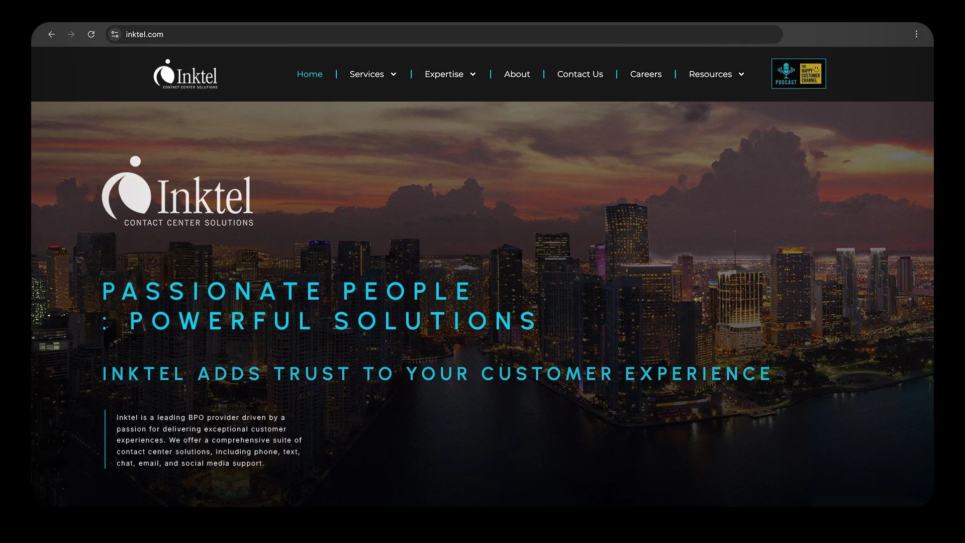 Francisco Anduiza, Jr., Senior Graphic Designer, Inktel website homepage design