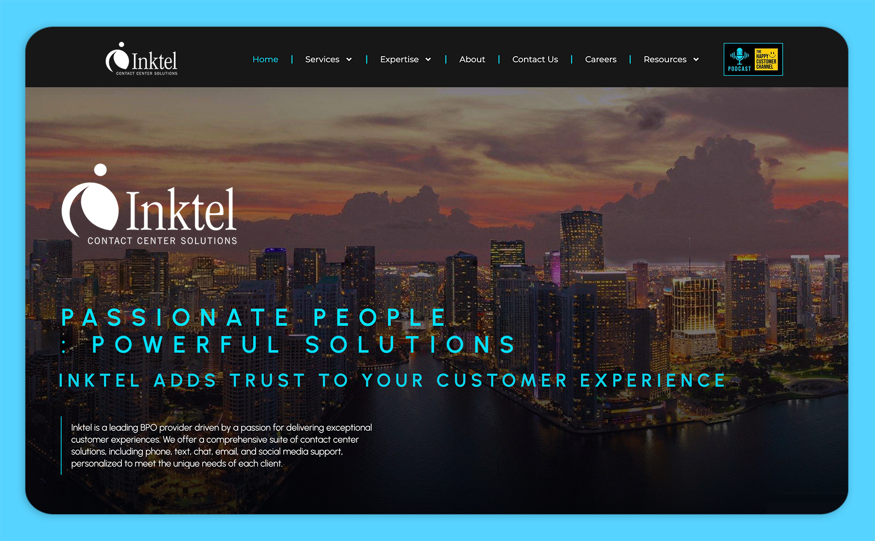 Francisco Anduiza, Jr., Senior Graphic Designer, Inktel website homepage design