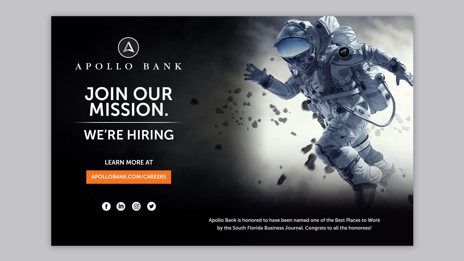Francisco Anduiza, Jr., Senior Graphic Designer, Apollo Bank recruitment campaign flyer design