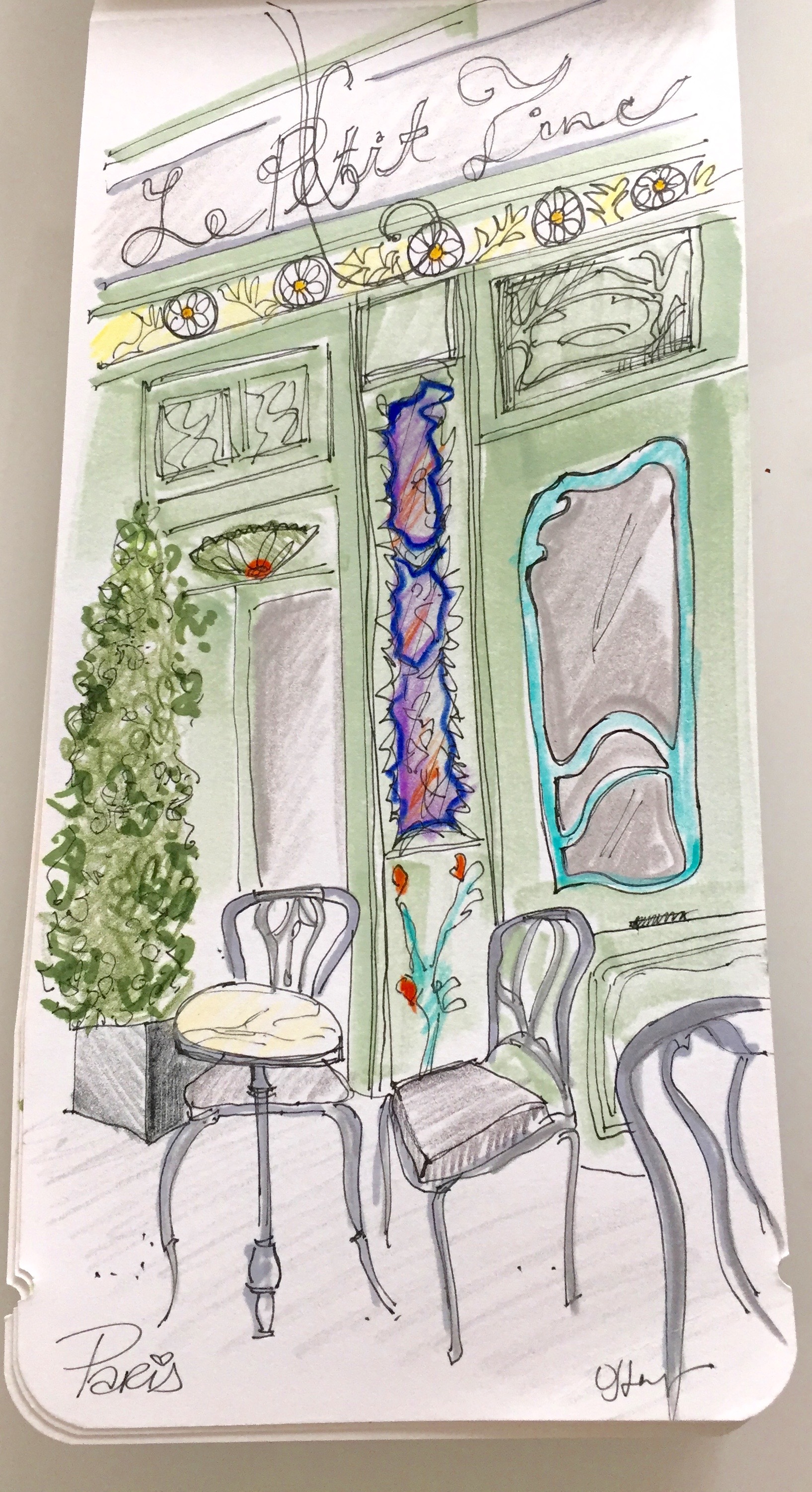 An 'art nouveau' style cafe in Paris from our pit stop there over four years ago.