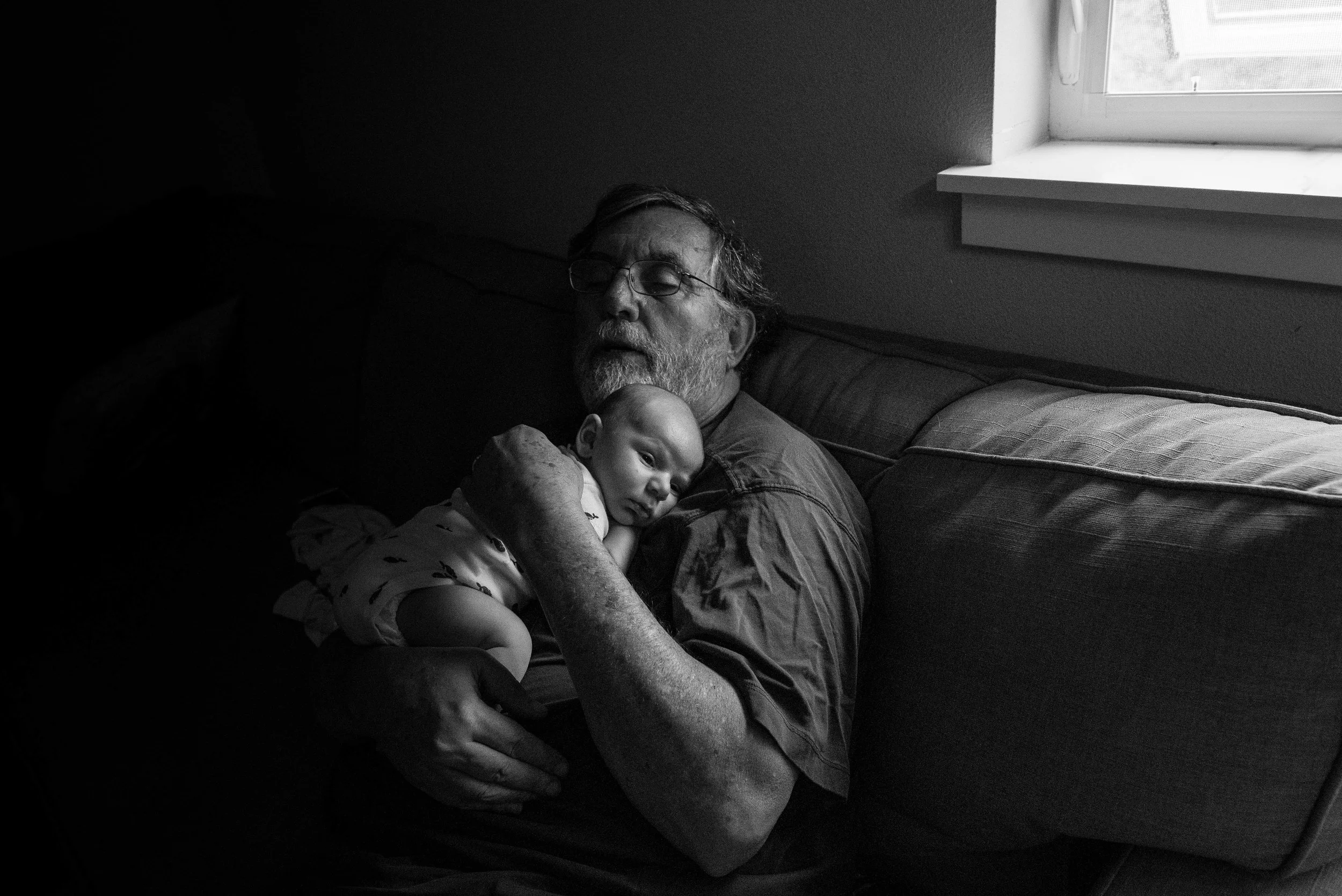 *For anyone about to scold me for allowing a baby to sleep on a sleeping adult, fret not! Grandpa was 100% alert and awake for this photo!