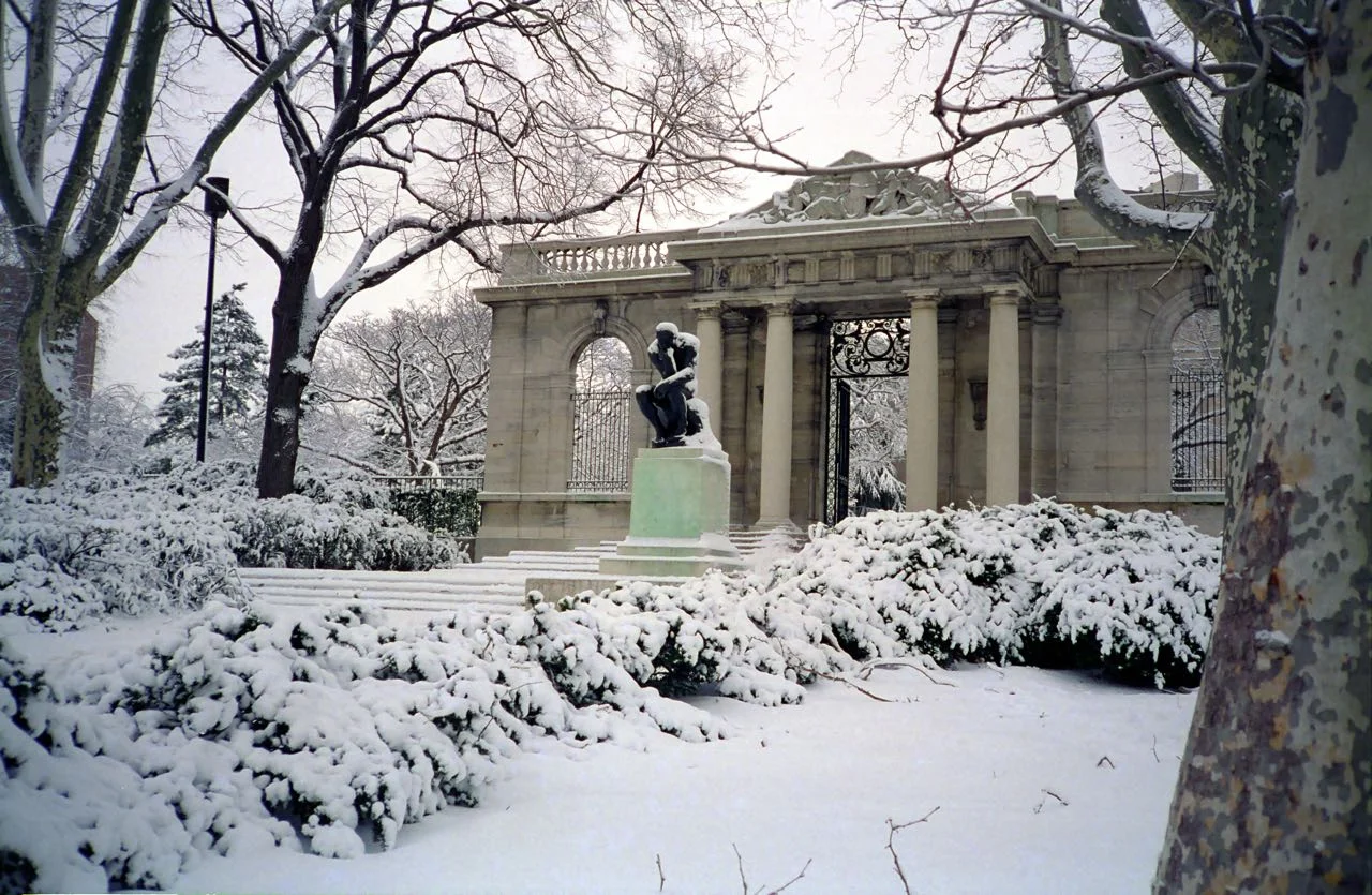 Snowy Thinker at the Rodin Museum