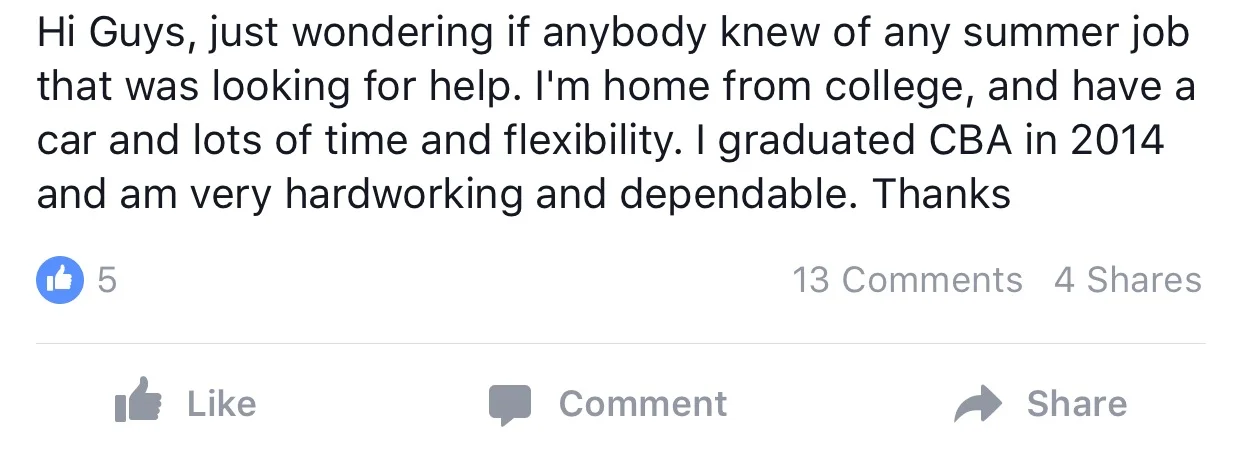 Hey Facebook, looking to get into a cult this time of year. I'm home from college, and I have a car and lots of time and blood to spill for a good cause. I graduated BCC in 2011 and I am very hardworking and also a virgin. Thanks.