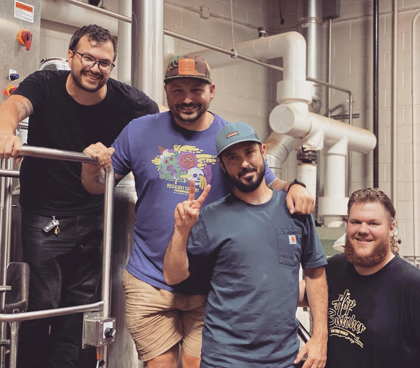 Today our buddy Jon from @residentculture out of Charlotte, North Carolina stopped by to brew up something of absolute stank. Coming soon, check out Pleasant Dank - a 2x IPA brewed with pilsner malt and flaked oats and hopped with Strata, El Dorado, 