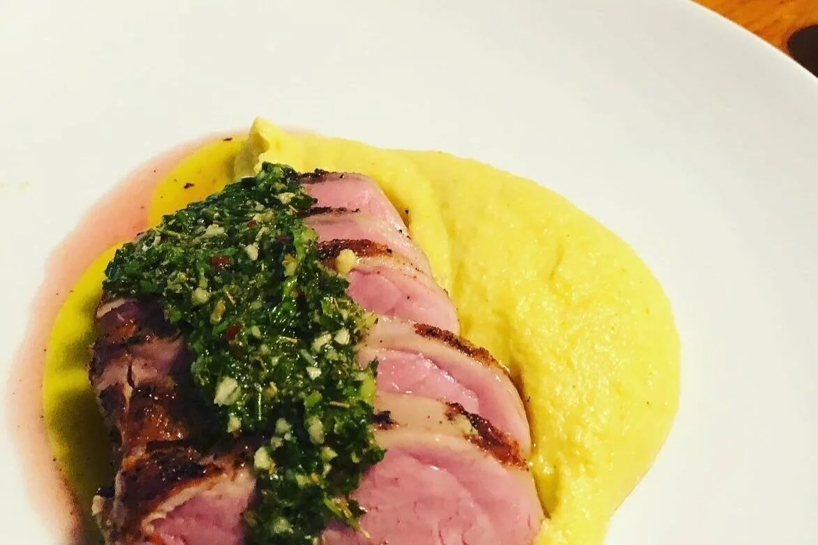 Pork loin, Puree of cauliflower