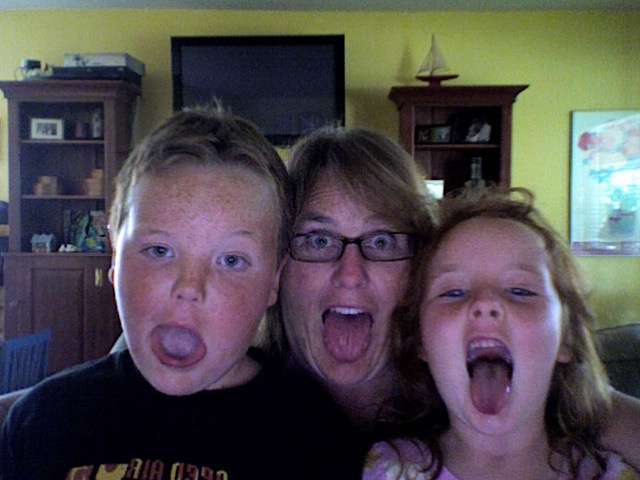 Me and the kids in 2009, playing with photo booth on the computer