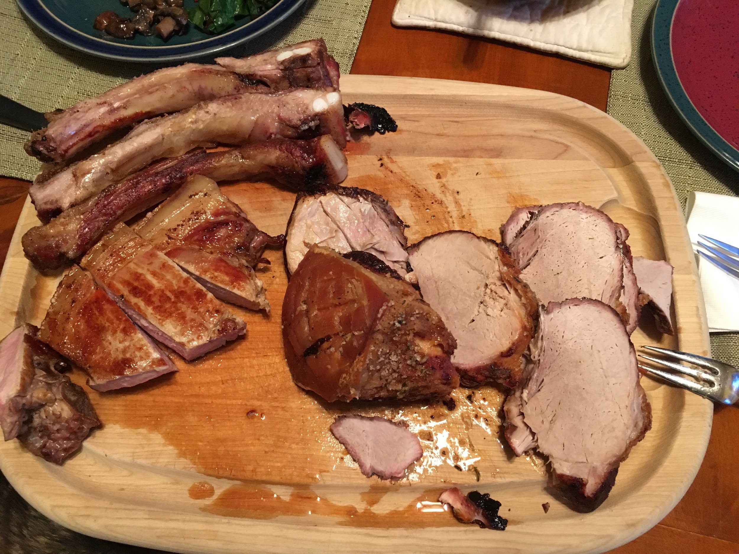 Ribs, chop, and roast.