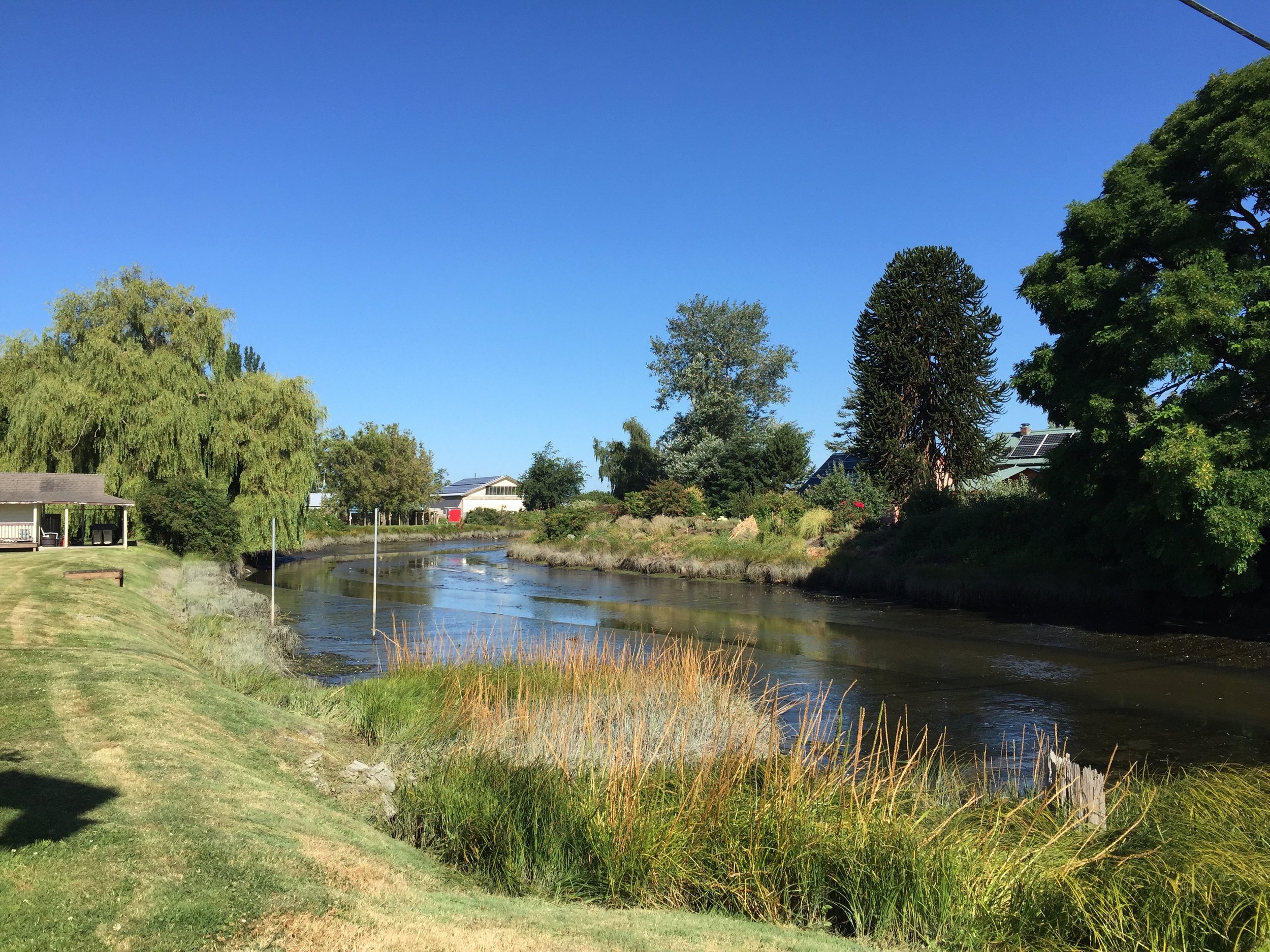 a slough outside of town