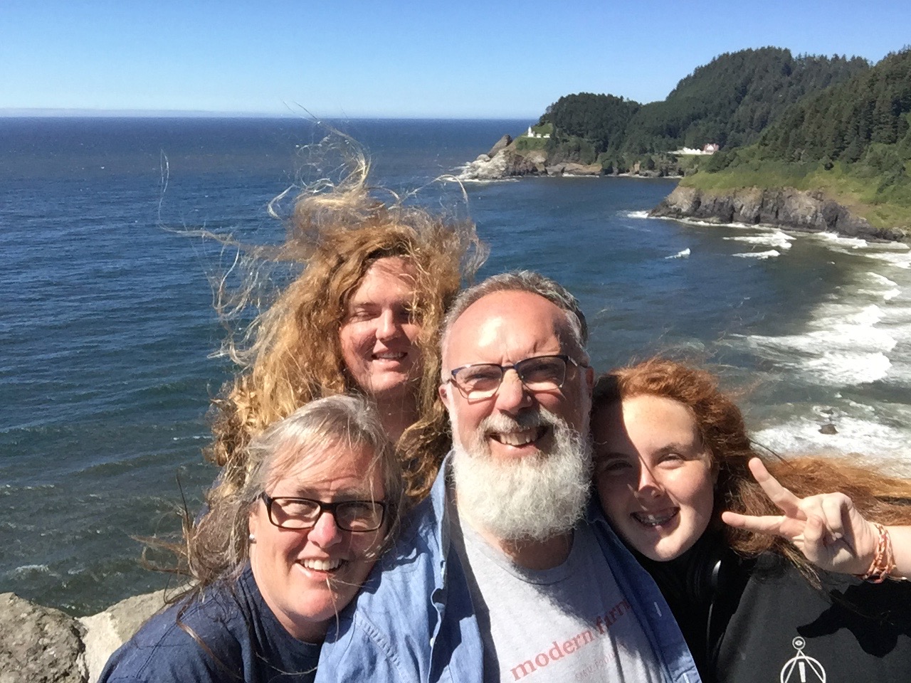 maybe a little windy? but a nice lighthouse behind us