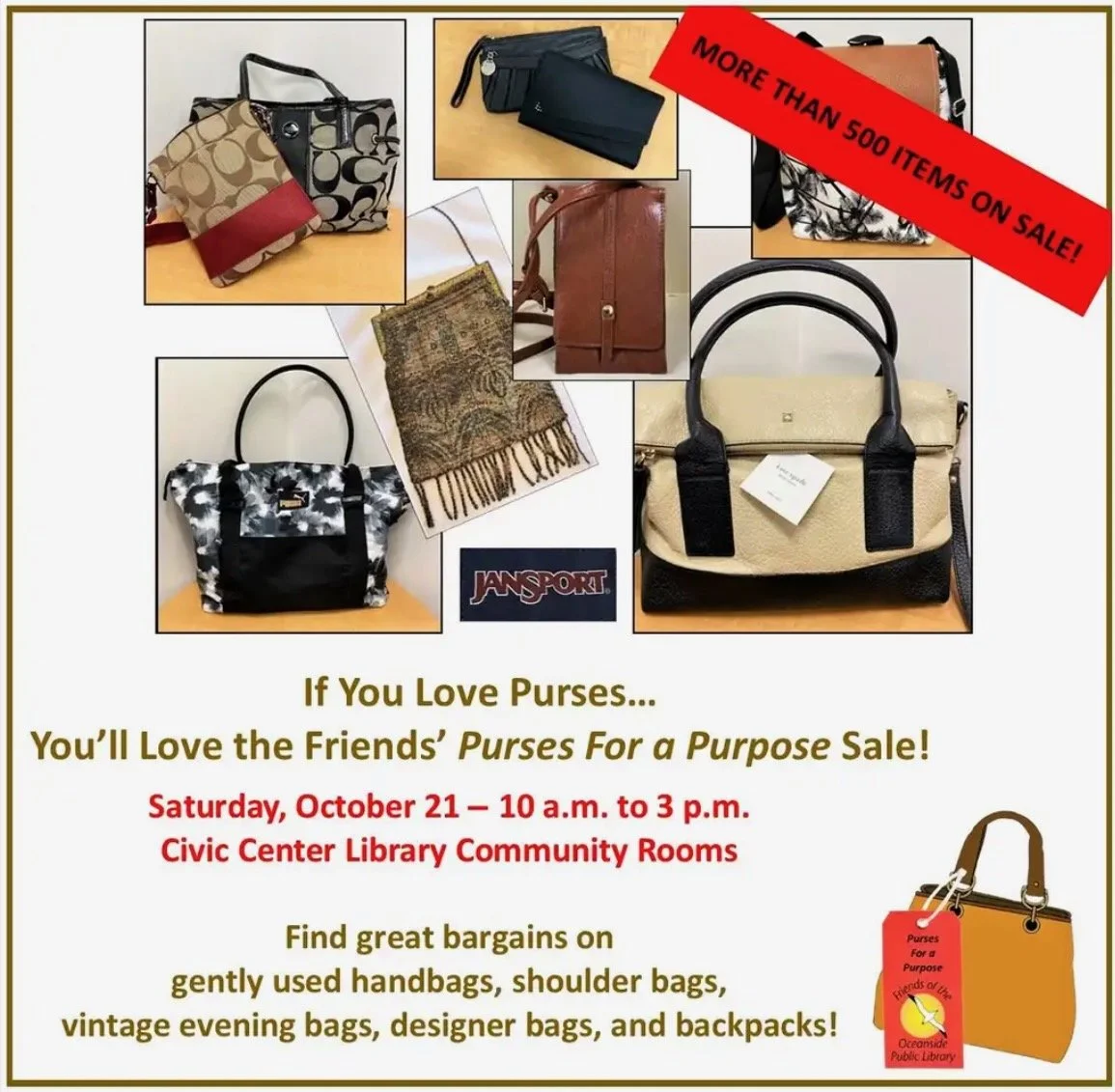 Friends of the Oceanside Public Library: Purses for a Purpose