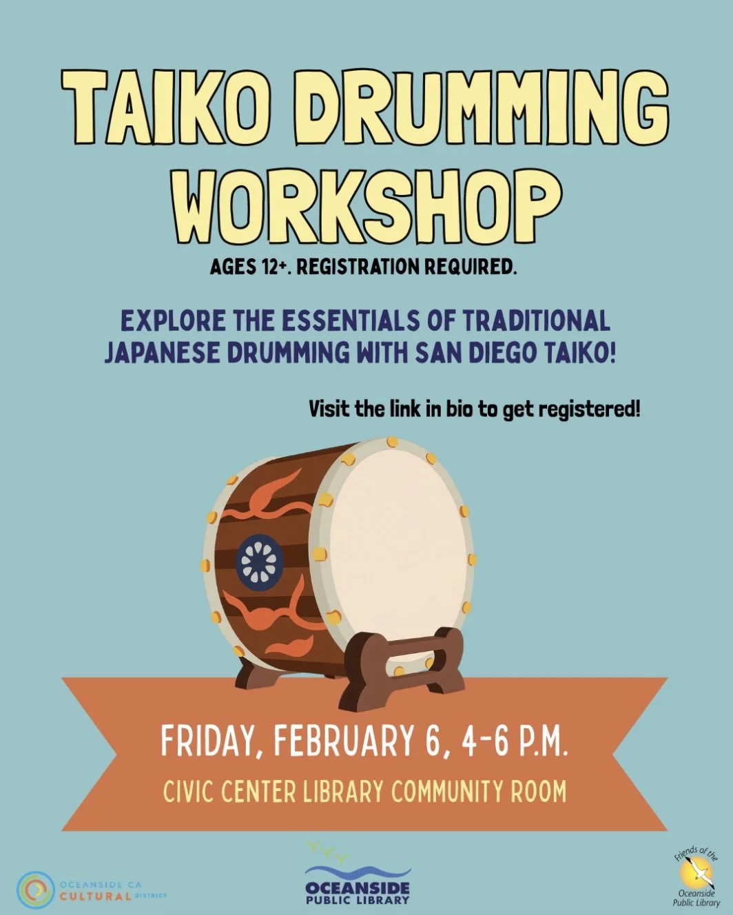 Oceanside, Near and Far: Taiko Drumming Workshop