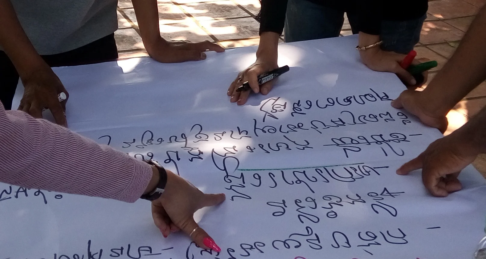 More than half the workshop was spent on working out our questions.
