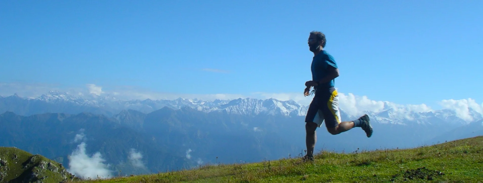 Blue sky above, Himalayas behind and green Earth underfoot... what a place to be alive.