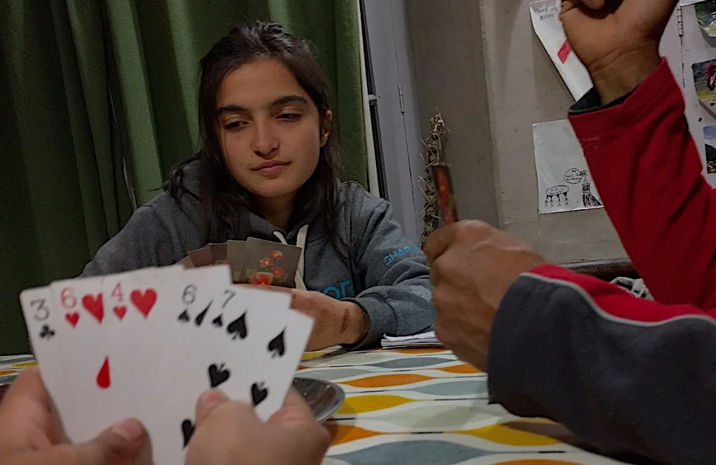 What to play? That depends on all past moves, my current hand and my best-guess prediction of the other players' future moves.