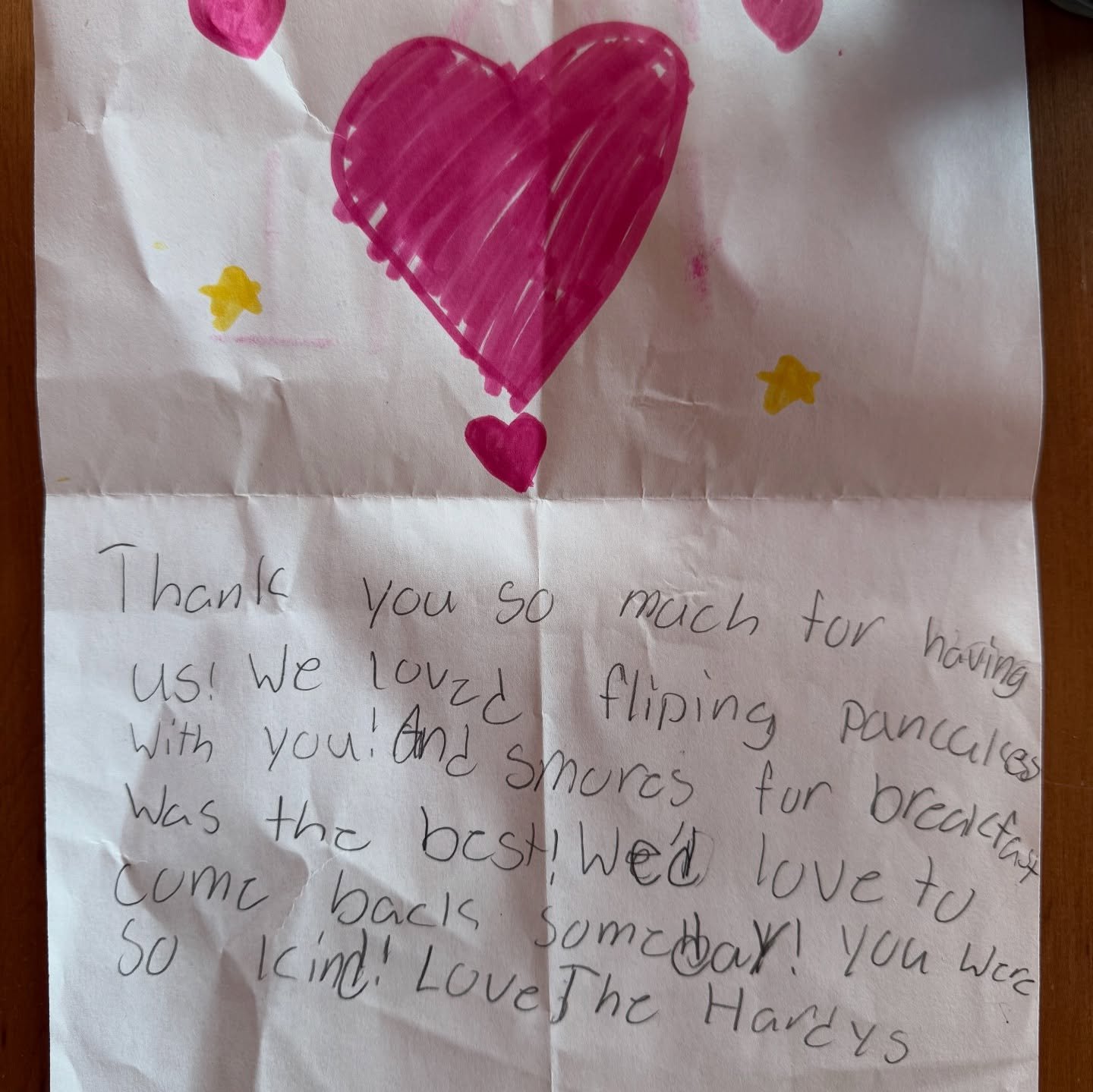 Sometimes the notes written by the smallest hands leave the biggest impression. Moments like these warm our hearts. Creating space for connection, memory making, and a little bit of magic &mdash; who doesn&rsquo;t love s&rsquo;mores for breakfast?