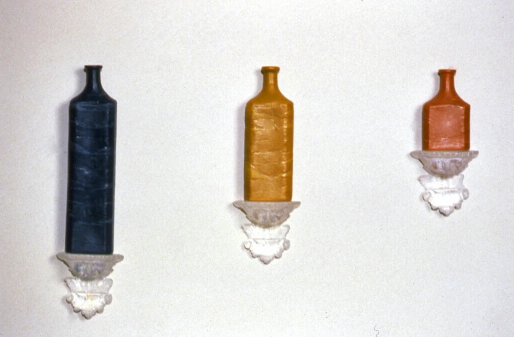 How much is enough?, 1995, wax, cast glass, 26 x 35 x 3 inches