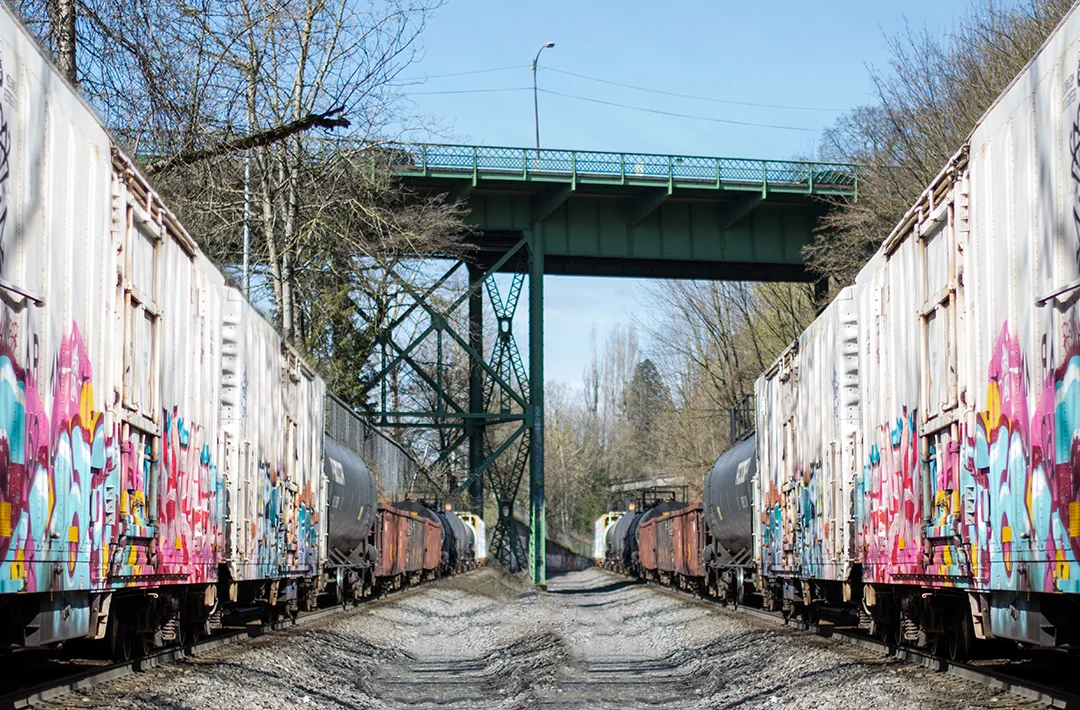Mirrored trains | Portland, OR