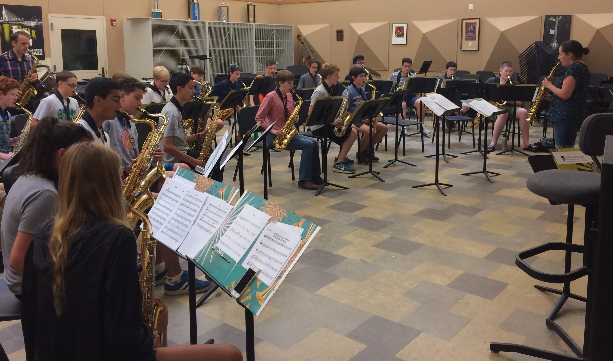 Camp coach Jessika Smith leads students in rehearsal at the 2017 High School camp.