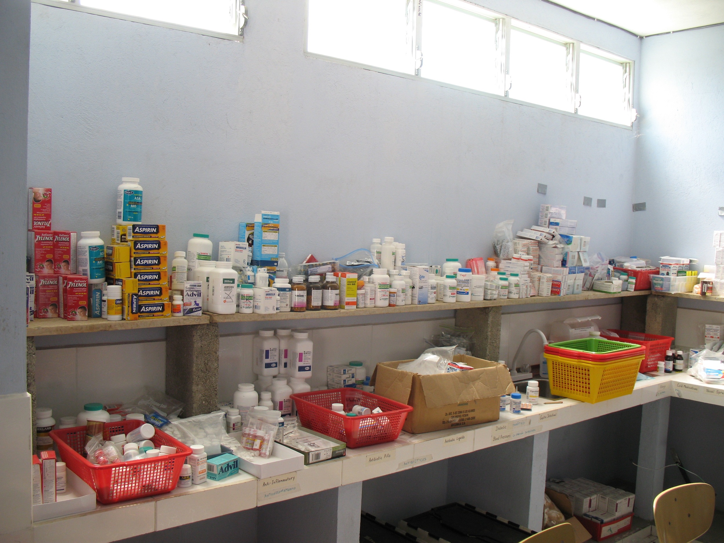 Pharmacy shelving before...