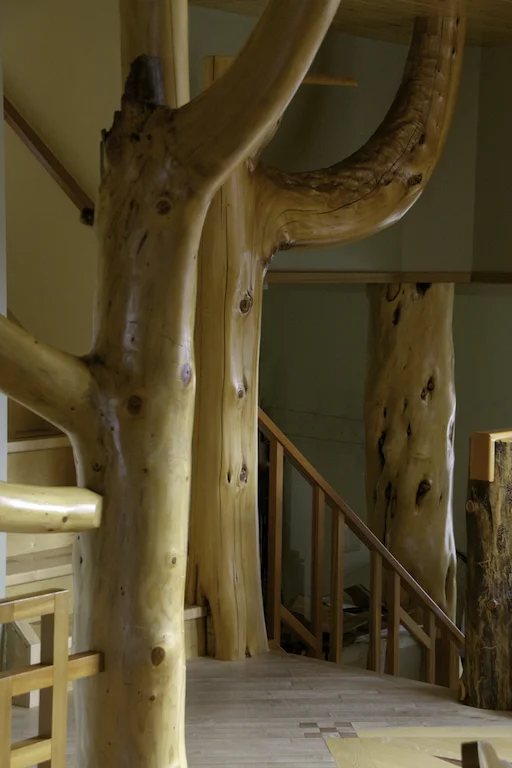 Railing at top of back entry
