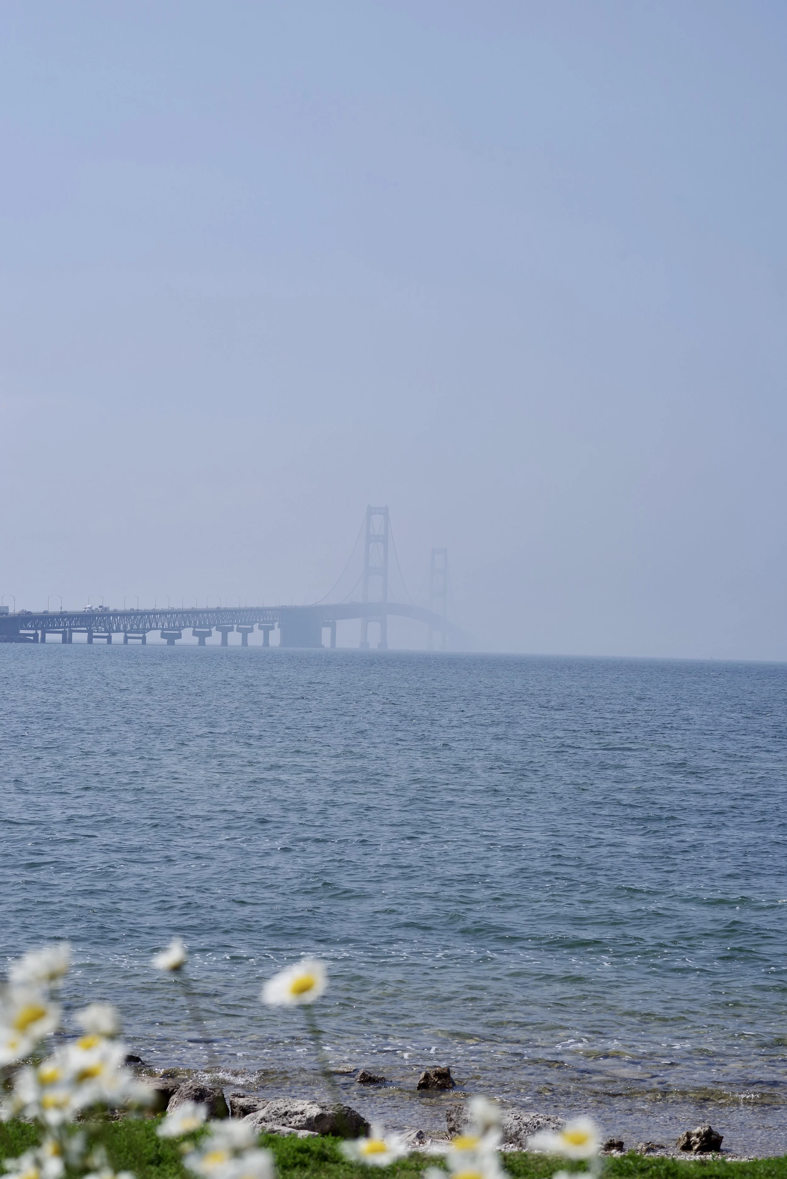 The Mackinac Bridge from St. Ignace in the Upper Peninsula.