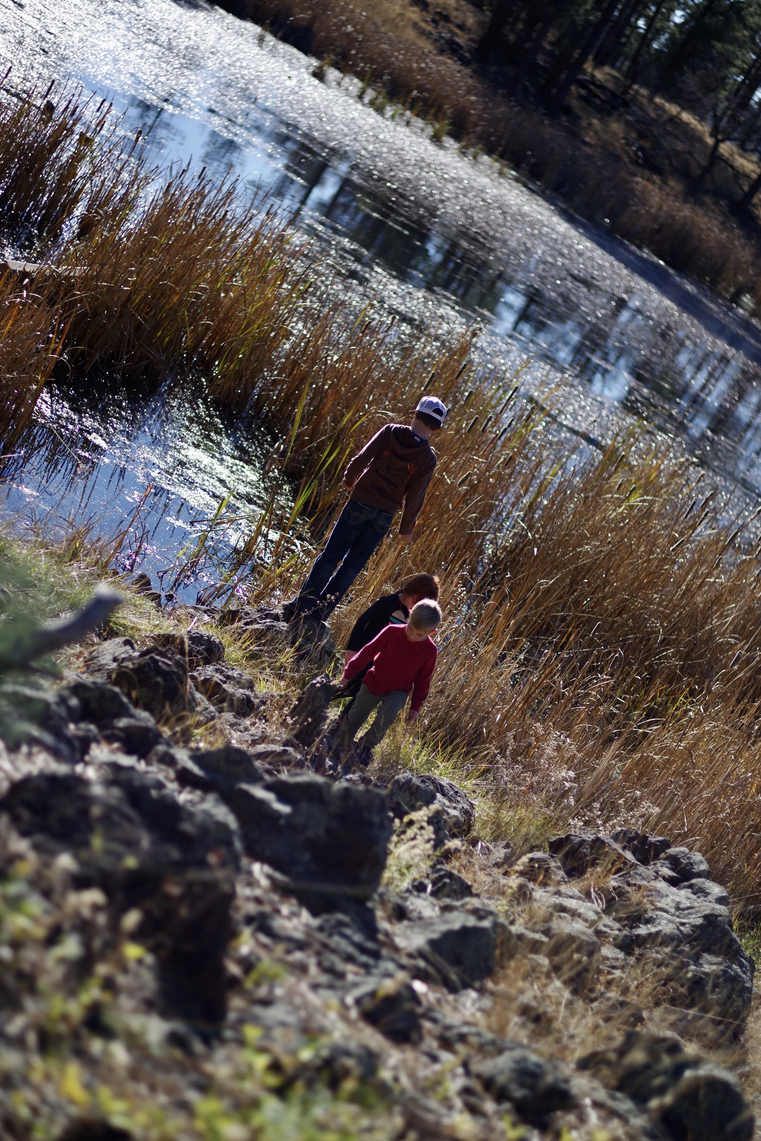 Exploring at Rainbow Lake