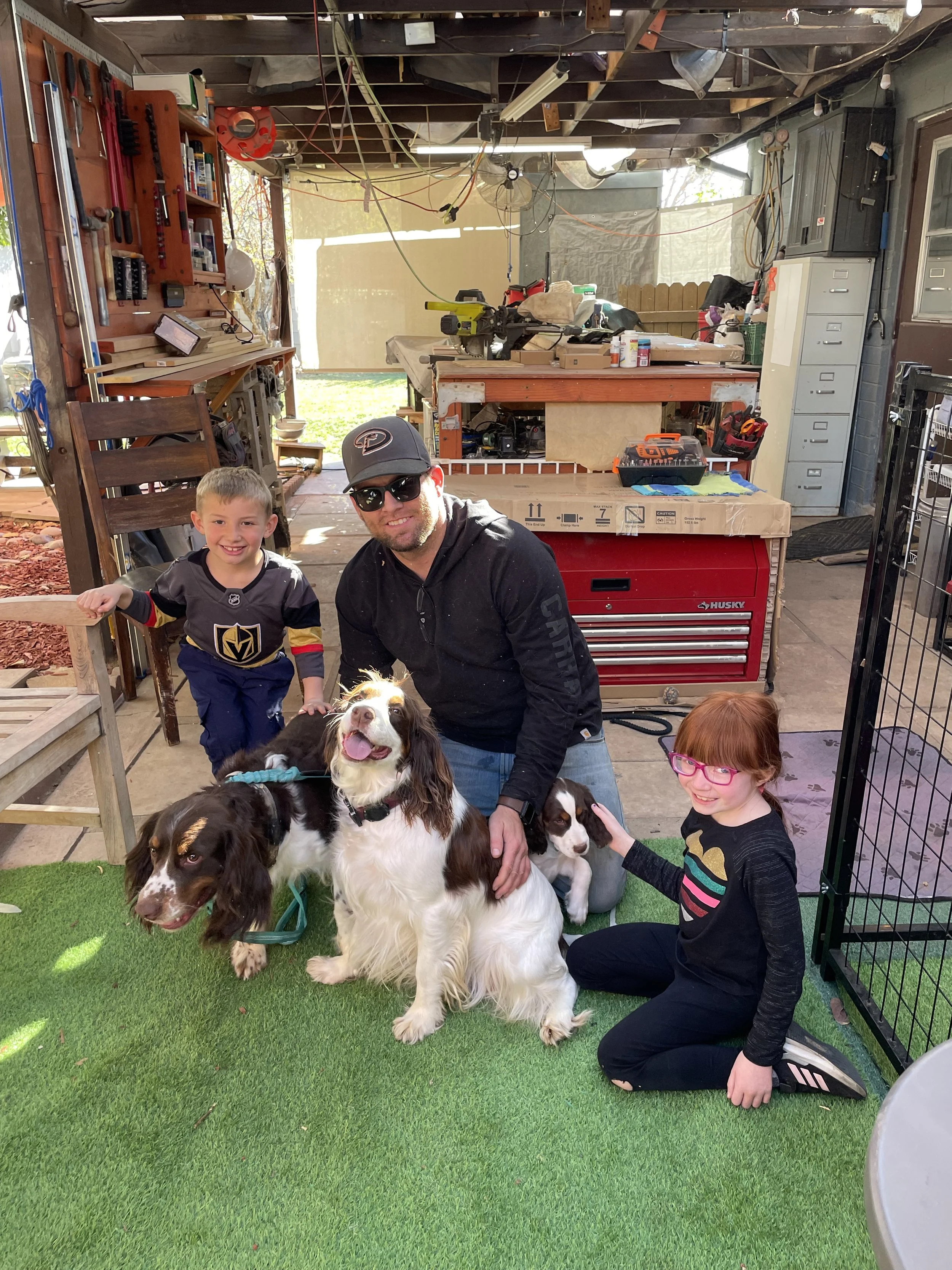 Demitri with Pepper's parents, Josie and Scout. 