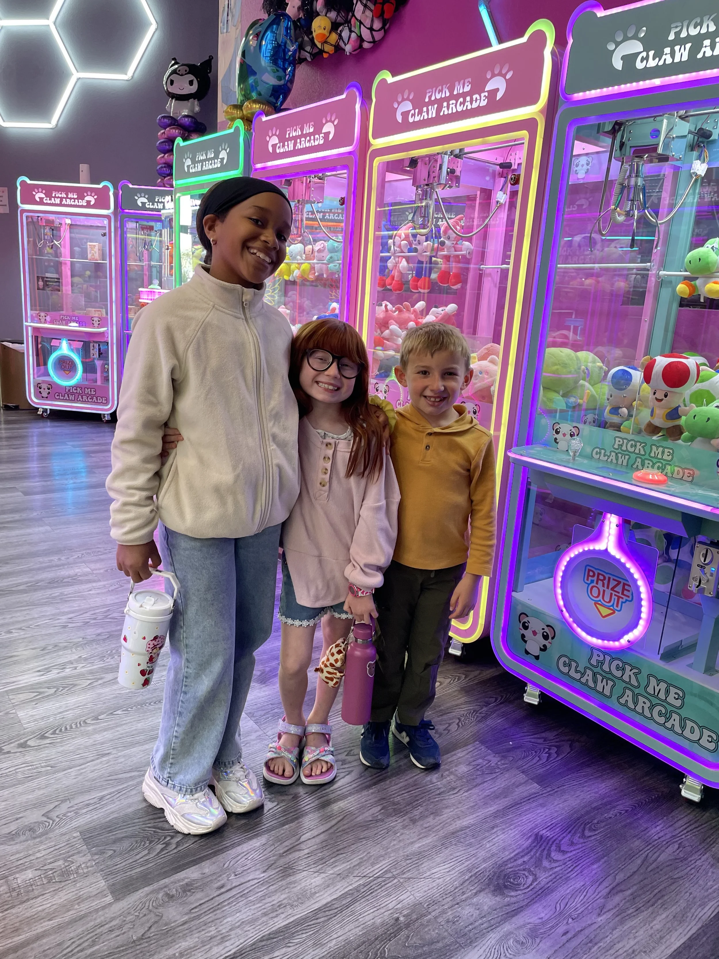 A celebratory day (to retrieve as many stuffies as possible) at the claw machine store!