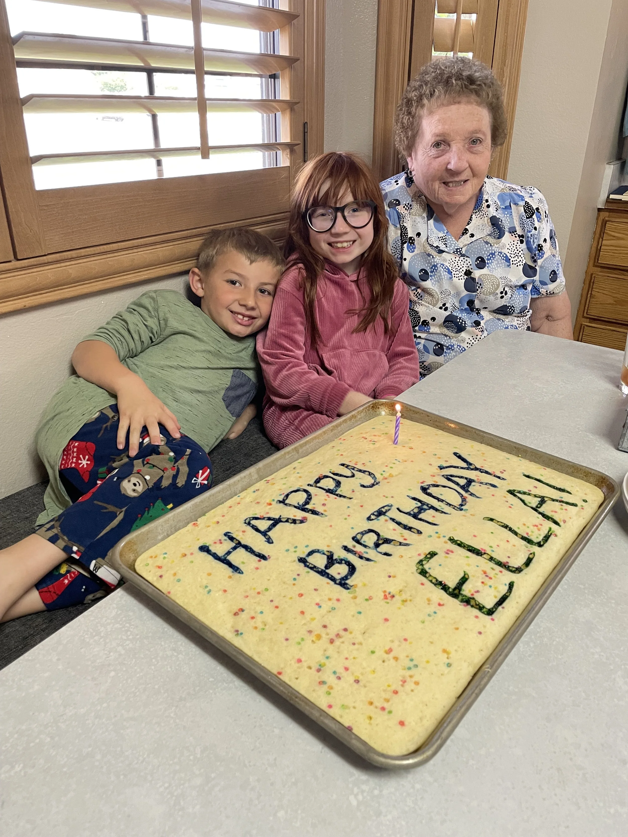Birthday breakfast with Grandma L!