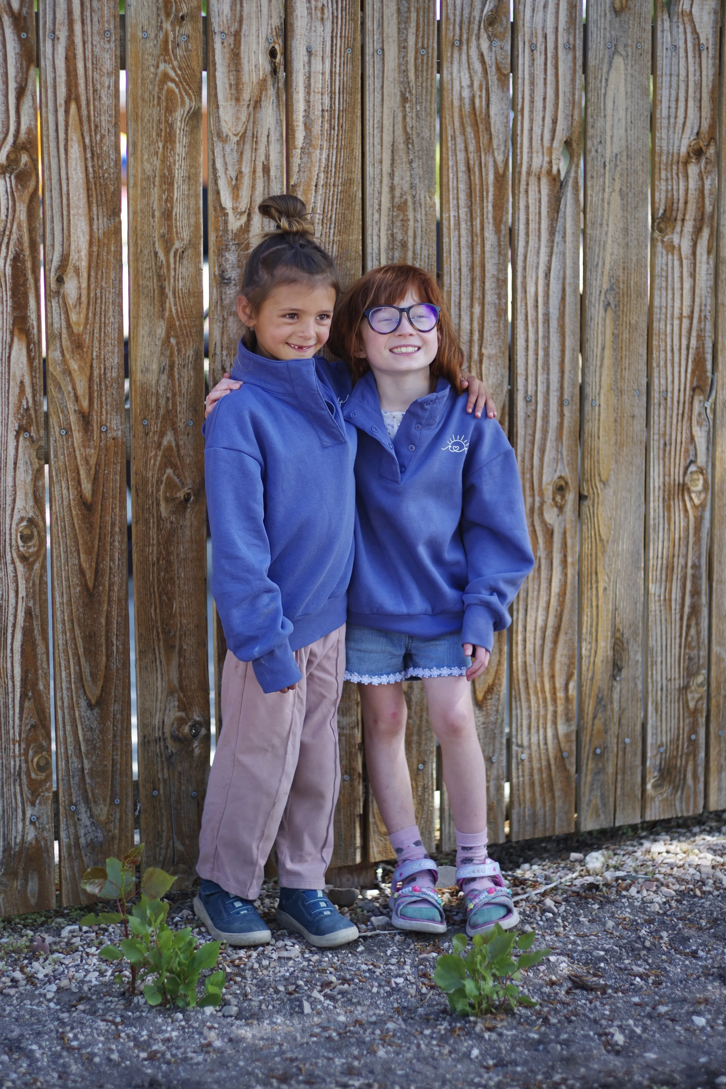 Ella and Abbie got discounted matching sweatshirts from the JC Penny.
