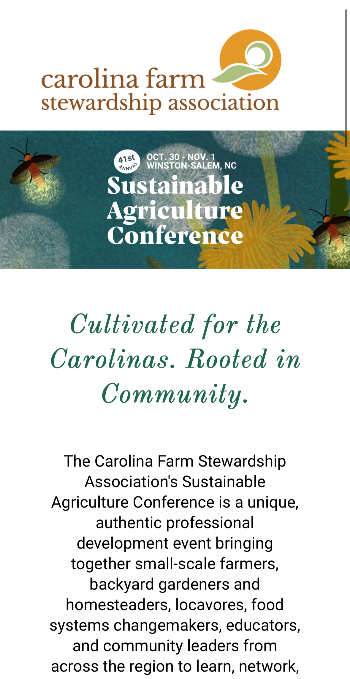 Sustainable Agriculture Conference- My illustration used for all printed & digital materials
