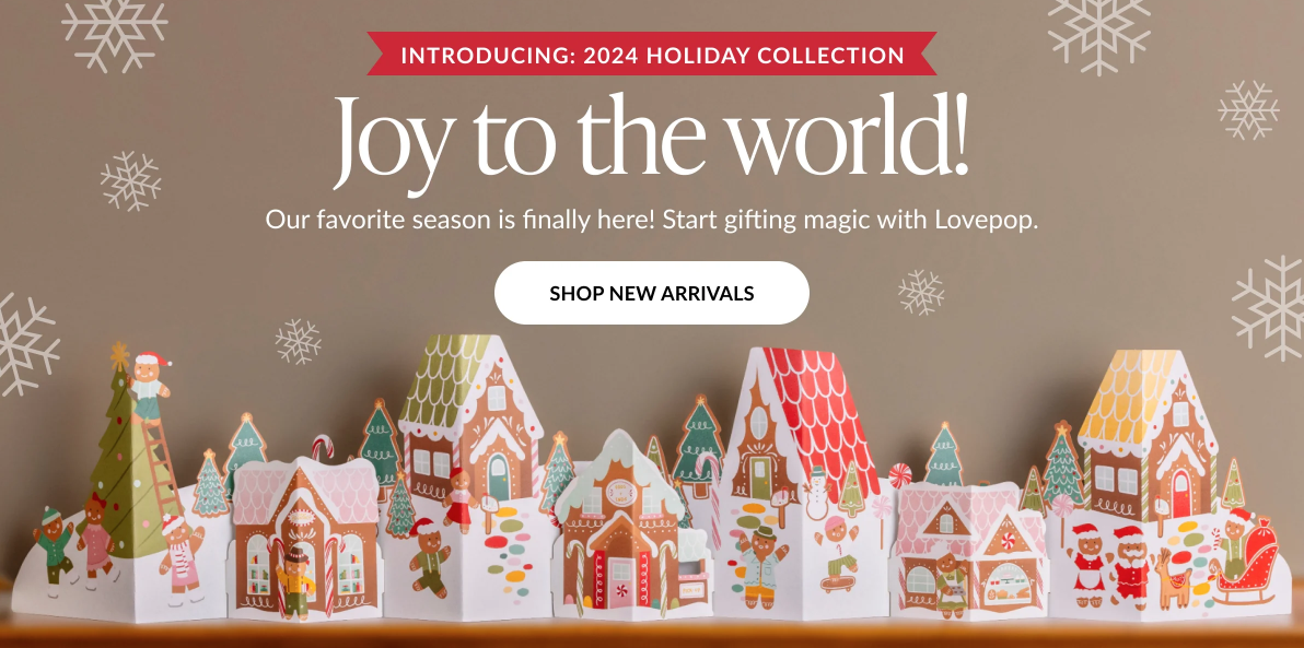 Lovepop's website banner featuring my work