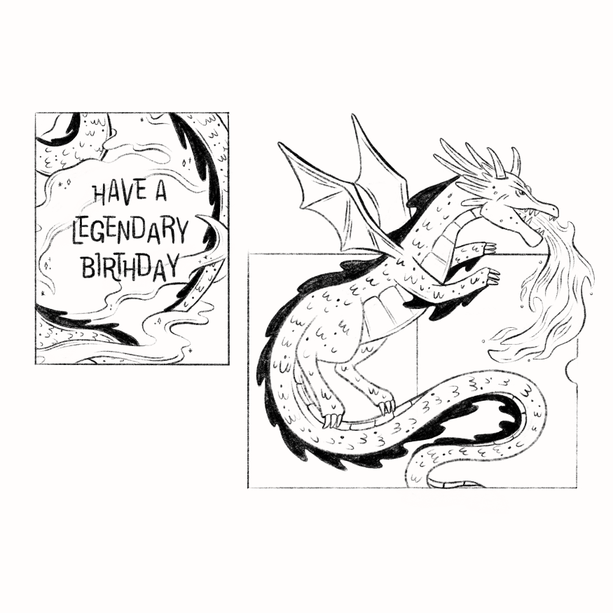 Concept Sketch - Birthday Dragon