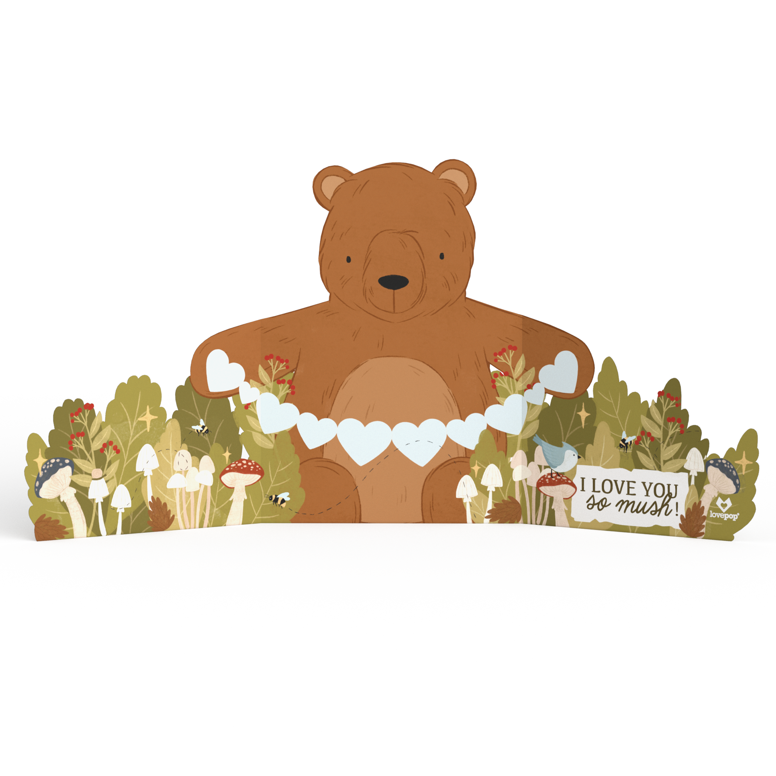 Tri-fold Bear Love You So Mush 