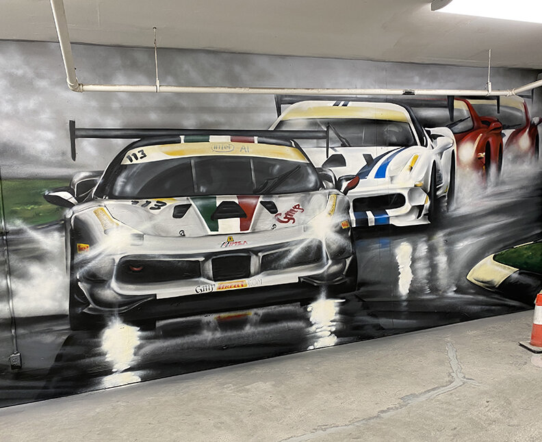 Ferrari Race Car Mural