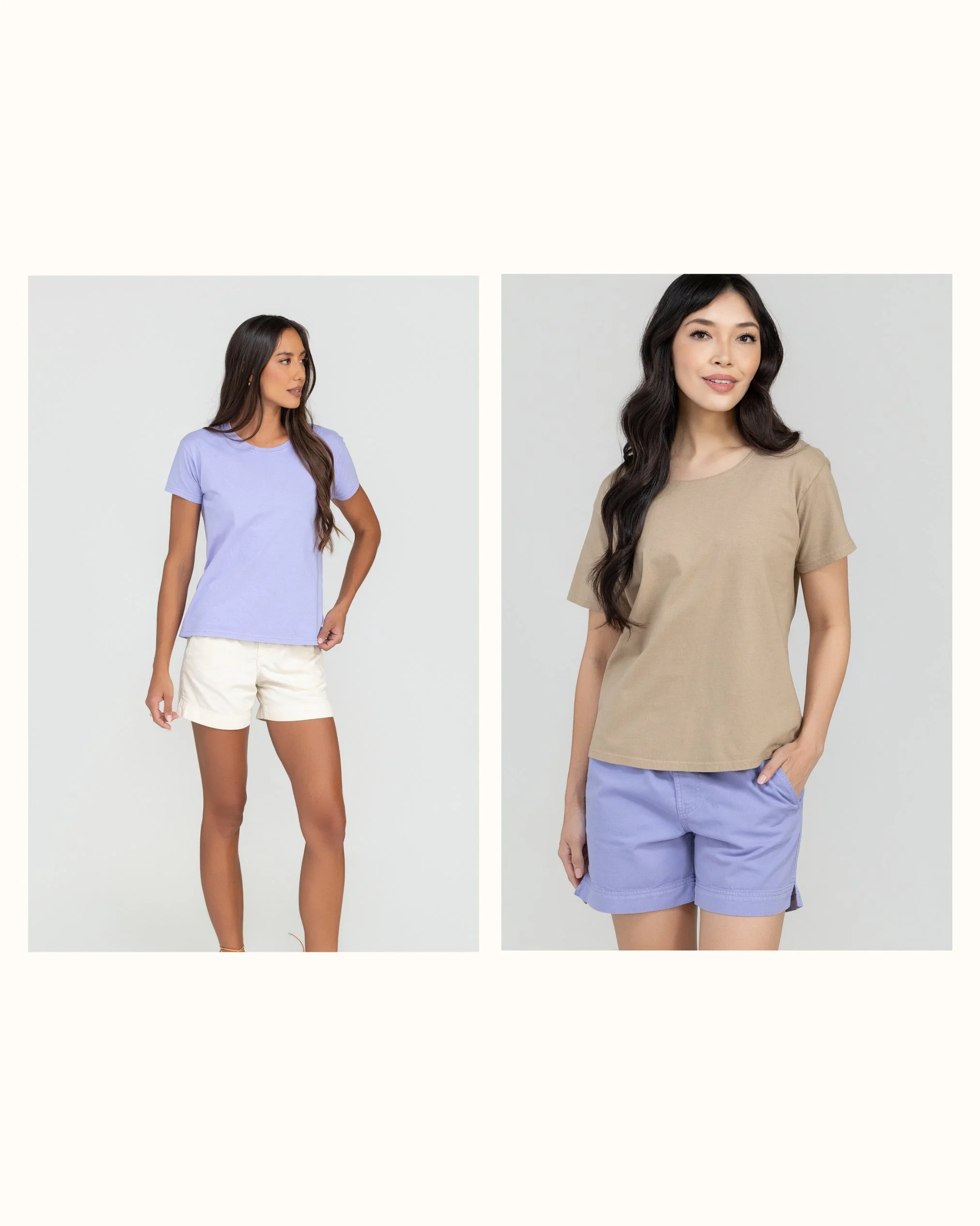Commercial apparel photography collage with polished white backdrop imagery designed for modern online retail branding