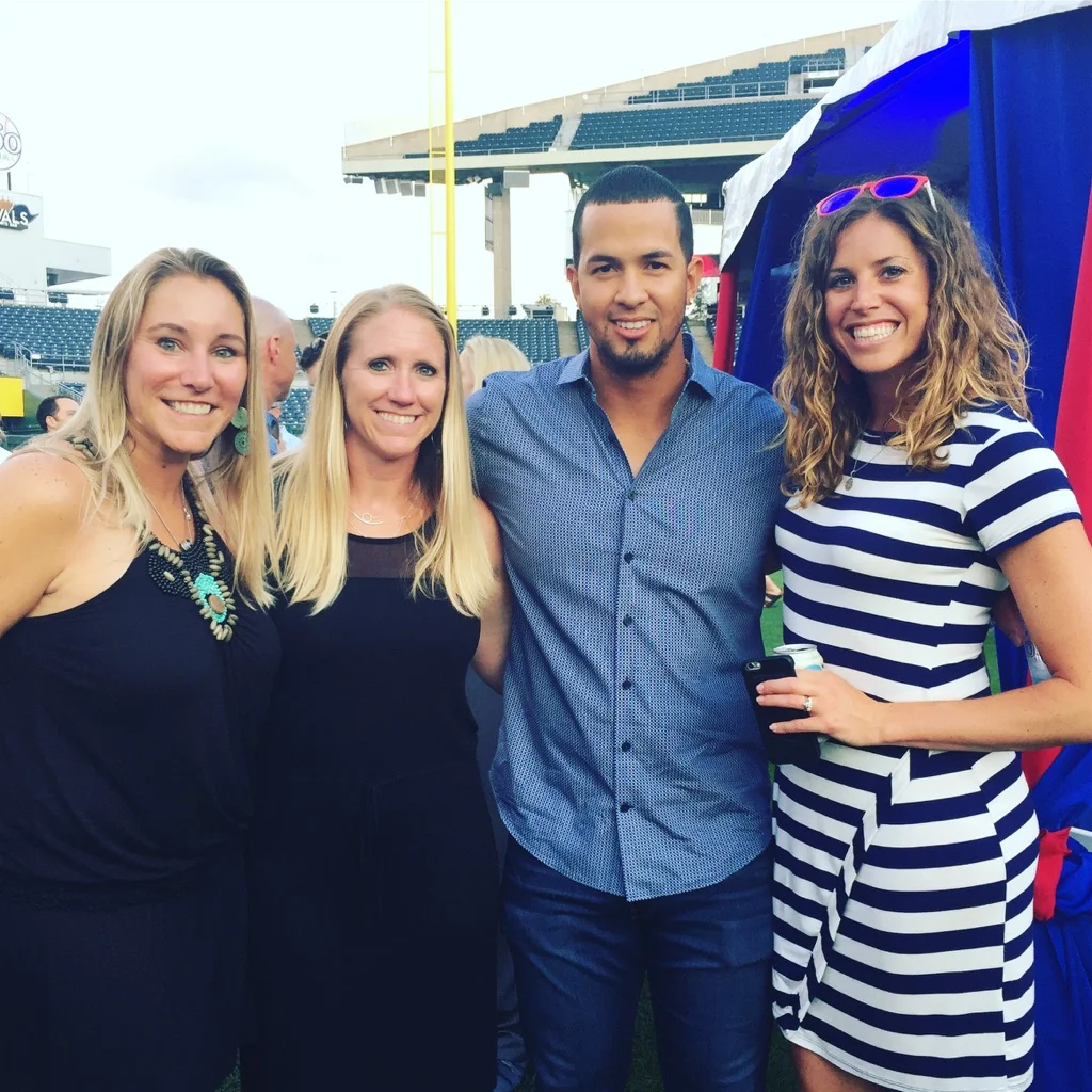 Stephanie, Kristi, infielder Cheslor Cuthbert, and Leslie